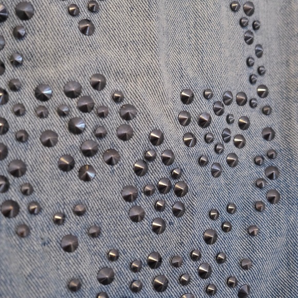 Poison Studded Cropped Denim Jacket - Picture 6 of 8